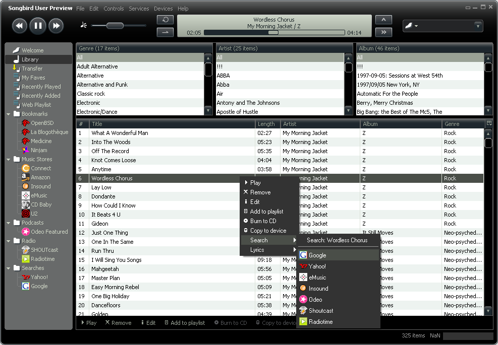 Songbird 0.1